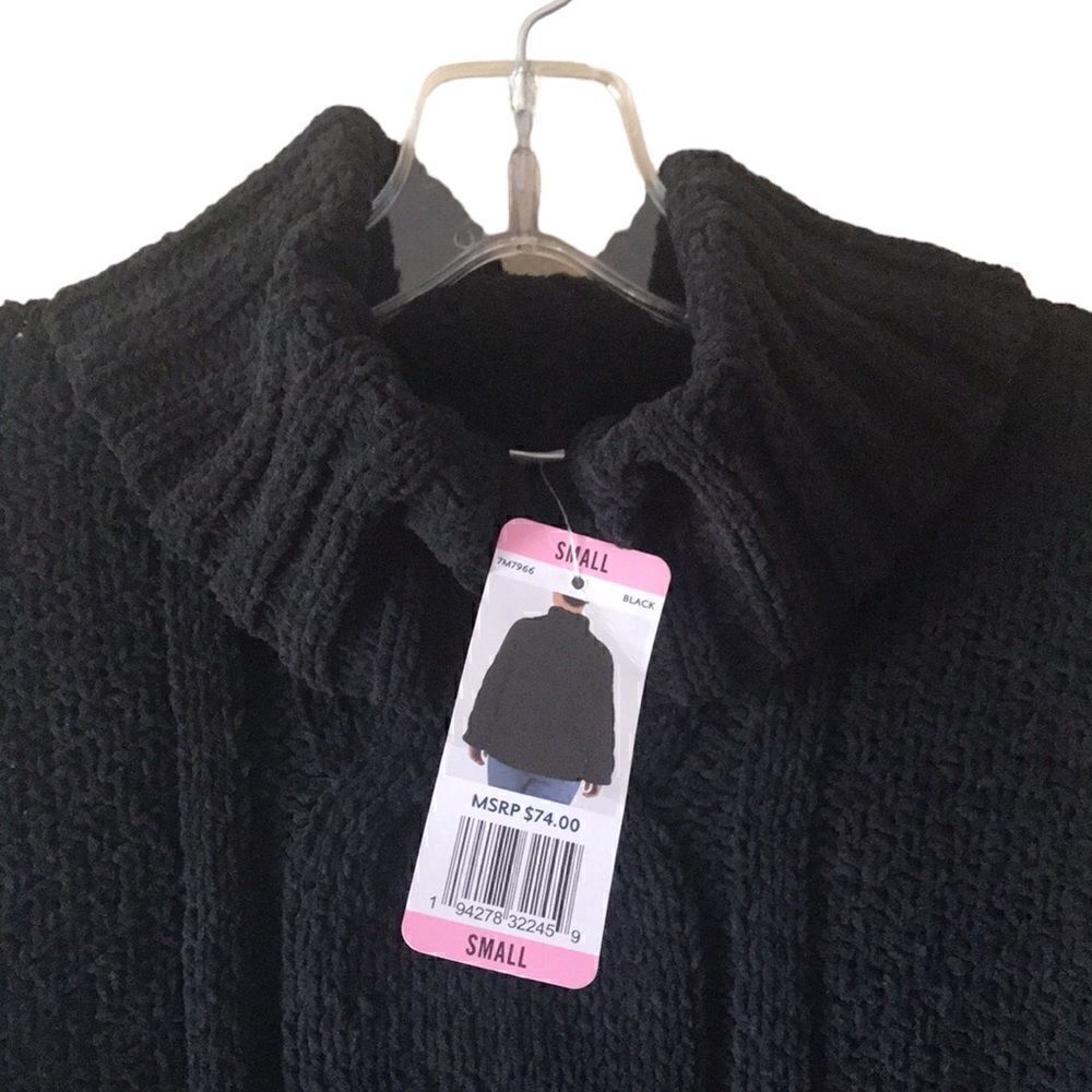NEW Seven7 Black Chenille Sweater